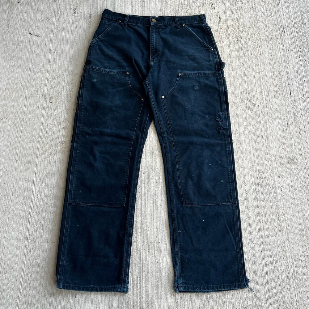 Carhartt faded black double knee work wear carpenter pants